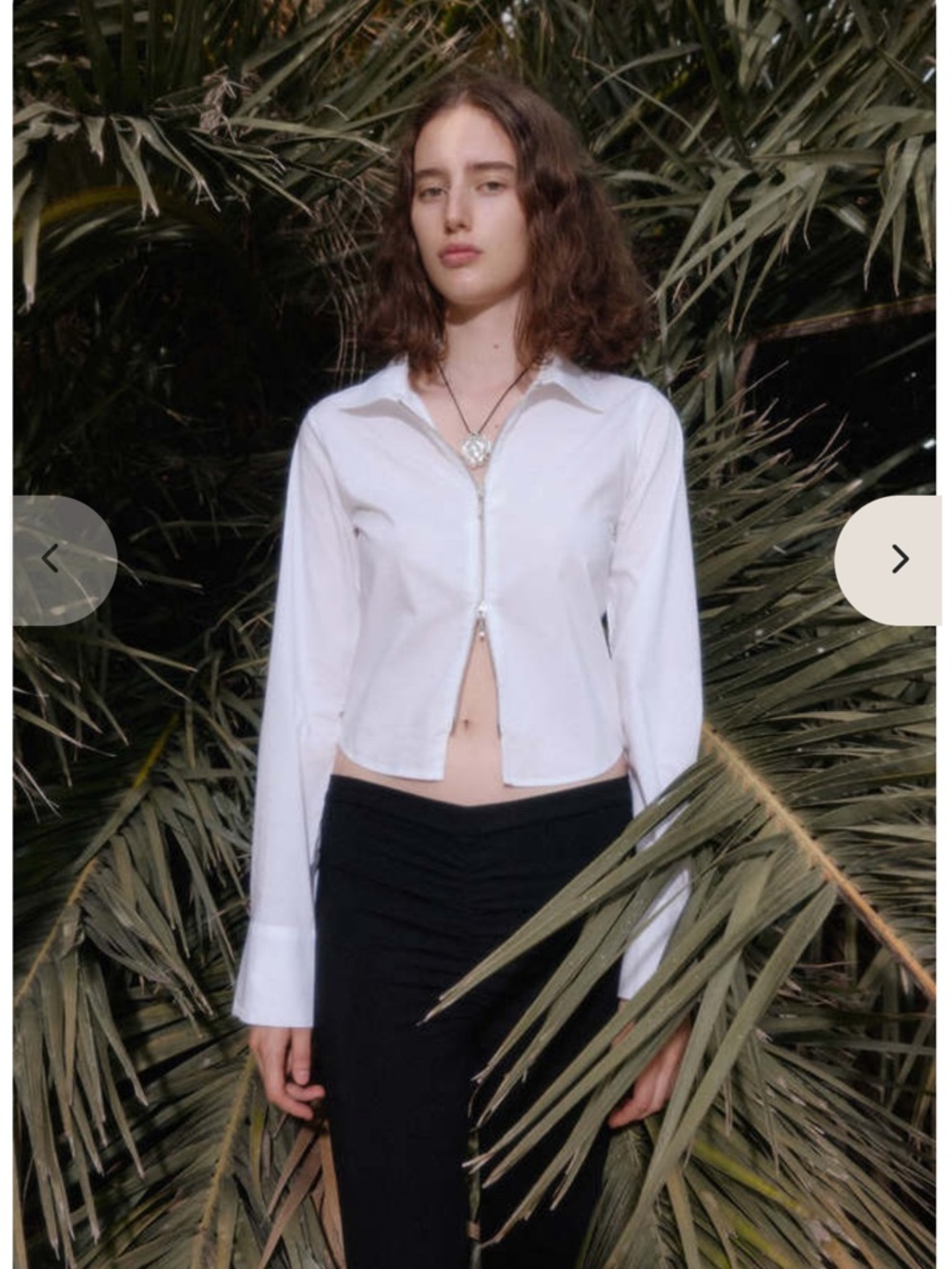 Muse White Cropped Button-Front Shirt